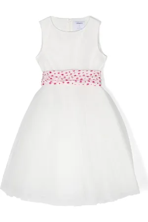 Simonetta Vestido de tul con ribete floral