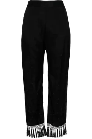 SEMICOUTURE Pantalones rectos con bordado floral