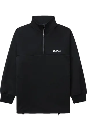 Comme des Garçons Sudadera con medio cierre y logo estampado