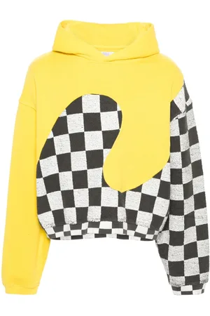 ERL Hoodie con paneles y motivo de cuadros