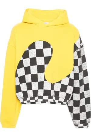 ERL Hoodie con paneles y motivo de cuadros
