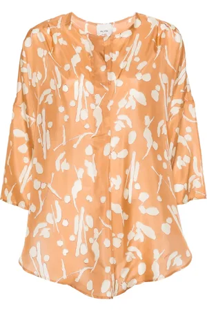 ALYSI Blusa de seda con estampado abstracto