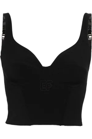 Elisabetta Franchi Top corto con logo bordado