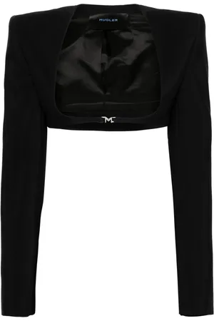MUGLER Chamarra corta con placa del logo