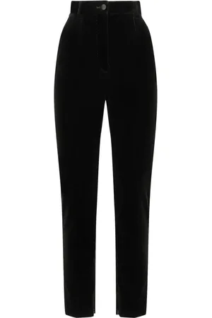 Dolce & Gabbana Pantalones de terciopelo con tiro alto