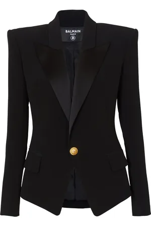 Balmain Blazer con solapas satinadas y botones