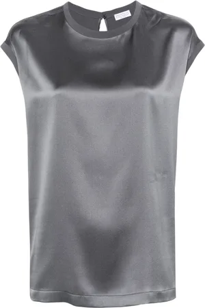 Brunello Cucinelli Blusa con detalle de cadena Monili
