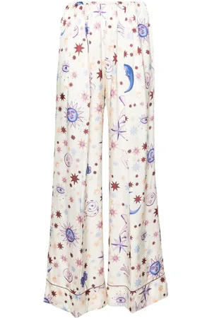 FORTE FORTE Pantalones anchos con estampado gráfico