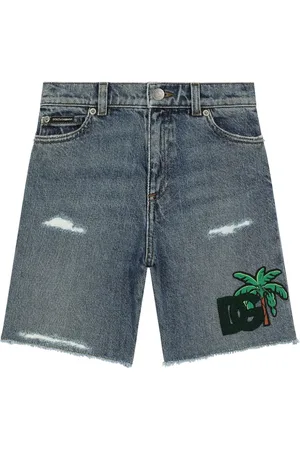 Dolce & Gabbana Shorts de mezclilla con aplique del logo