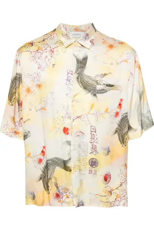 LANEUS Camisa con estampado gráfico