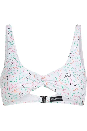 Karl Lagerfeld Top de bikini con estampado geométrico