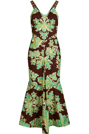 Etro Vestido midi con estampado de cachemira