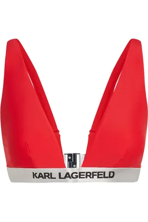 Karl Lagerfeld Top de bikini estilo triángulo con logo