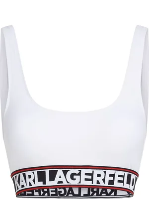 Karl Lagerfeld Top de bikini con banda del logo