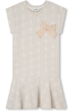Lanvin Vestido acampanado con logo estampado