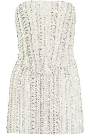 Retrofete Vestido corto Esmeray con diseño strapless