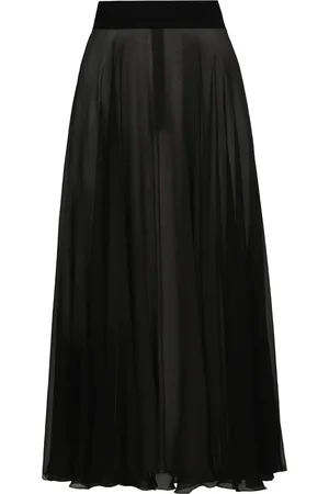 Dolce & Gabbana Falda midi de seda con diseño plisado
