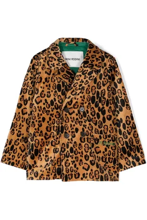 Mini Rodini Blazer con estampado de leopardo y doble botonadura