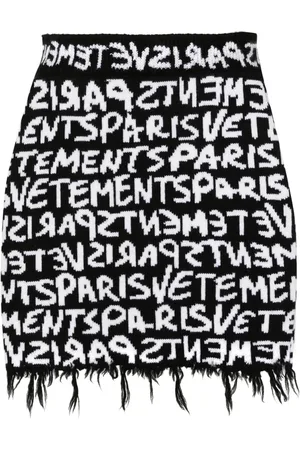 Vetements Falda corta con monograma en jacquard