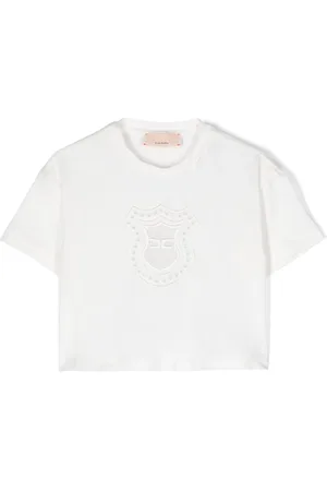 Elisabetta Franchi Playera con bordado inglés