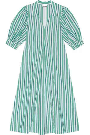 Ganni Vestido camisero con rayas estampadas