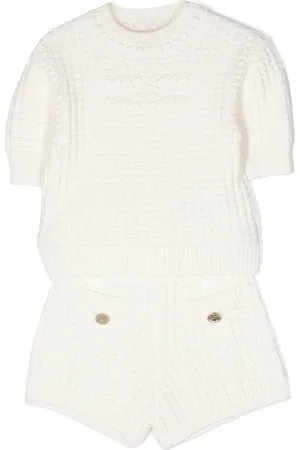 Elisabetta Franchi Conjunto de shorts tejidos de sarga