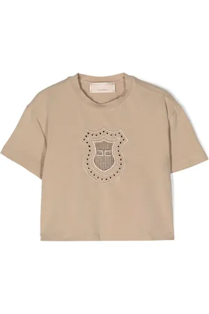 Elisabetta Franchi Playera con bordado inglés
