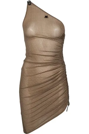 Courrèges Vestido con hombro descubierto