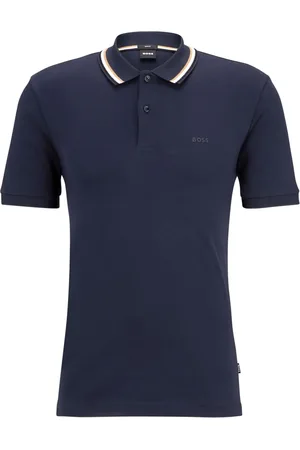 HUGO BOSS Playera tipo polo con ribete de rayas