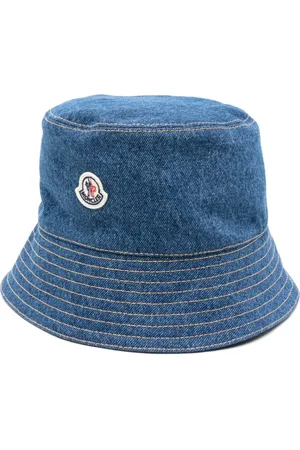 Moncler Gorro de pescador de mezclilla con parche del logo