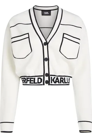Karl Lagerfeld Cárdigan corto con logo en intarsia