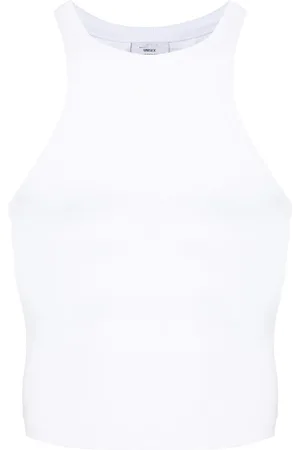 Vetements Top tejido de canalé con logo bordado