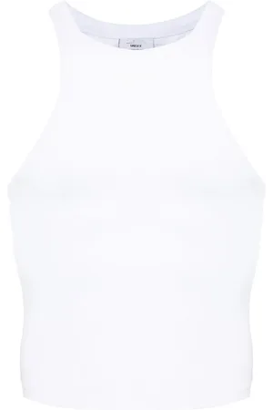 Vetements Top tejido de canalé con logo bordado