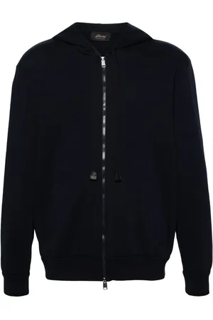 BRIONI Hoodie de piqué con cierre