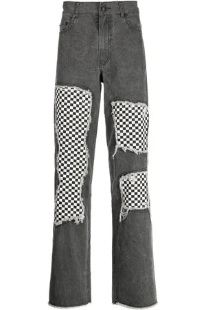 HACULLA Jeans anchos con estampado de cuadros de ajedrez