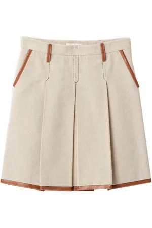 Miu Miu Falda con pinzas y logo bordado