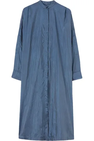 Jil Sander Vestido camisero midi sin cuello