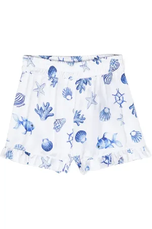 MONNALISA Shorts de playa con estampado de vida marina