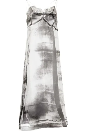 Maison Margiela Vestido midi de seda Freeze