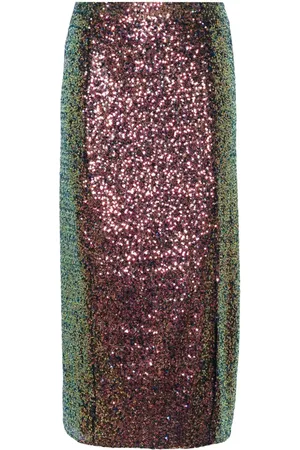 Karl Lagerfeld Falda midi bordada con lentejuelas