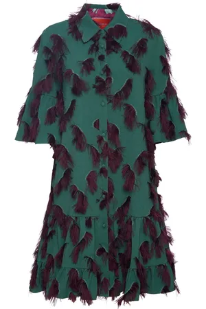 La DoubleJ Vestido corto Choux con detalle de flecos