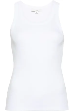 Vince Camiseta de canalé con cuello redondo