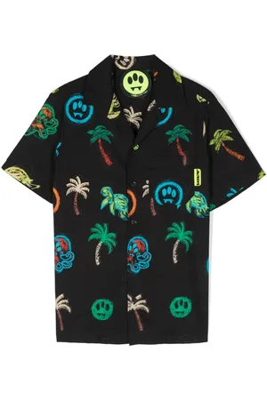 BARROW Camisa bowling con palmeras estampadas