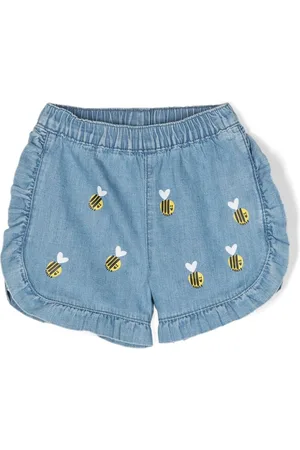 Stella McCartney Shorts de mezclilla con abeja estampada