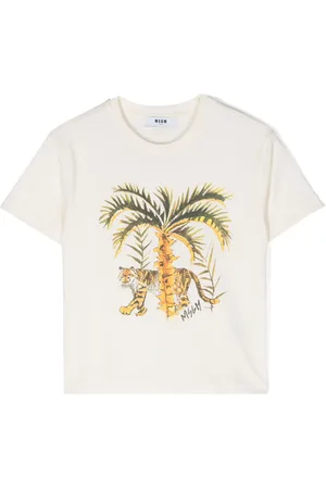 Msgm Playera con motivo Tiger