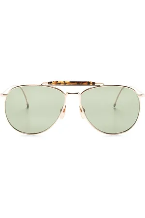 Thom Browne Lentes de sol con armazón estilo piloto