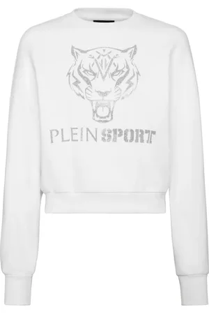 Philipp Plein Sudadera corta con estampado de tigre