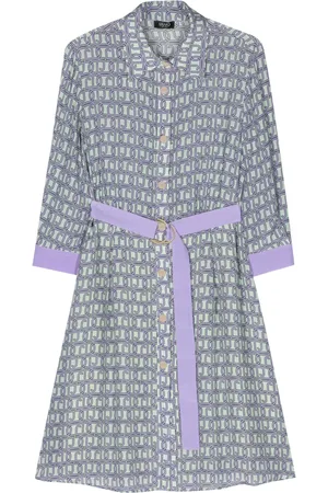 Liu Jo Vestido midi de seda con logo estampado