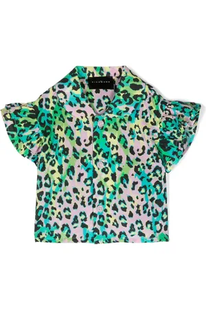 John Richmond Camisa con estampado abstracto de leopardo