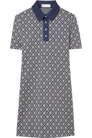 Tory Burch Vestido estilo playera tipo polo con monograma en T
